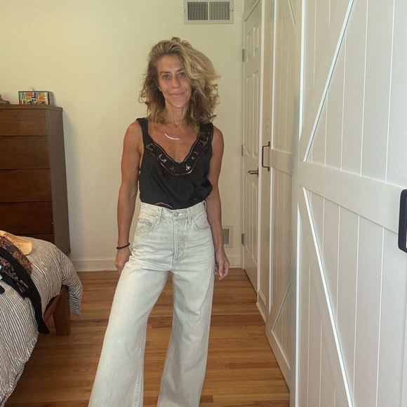 Agolde Dame Women's White Wide-Leg Jeans - Picture 3 of 7